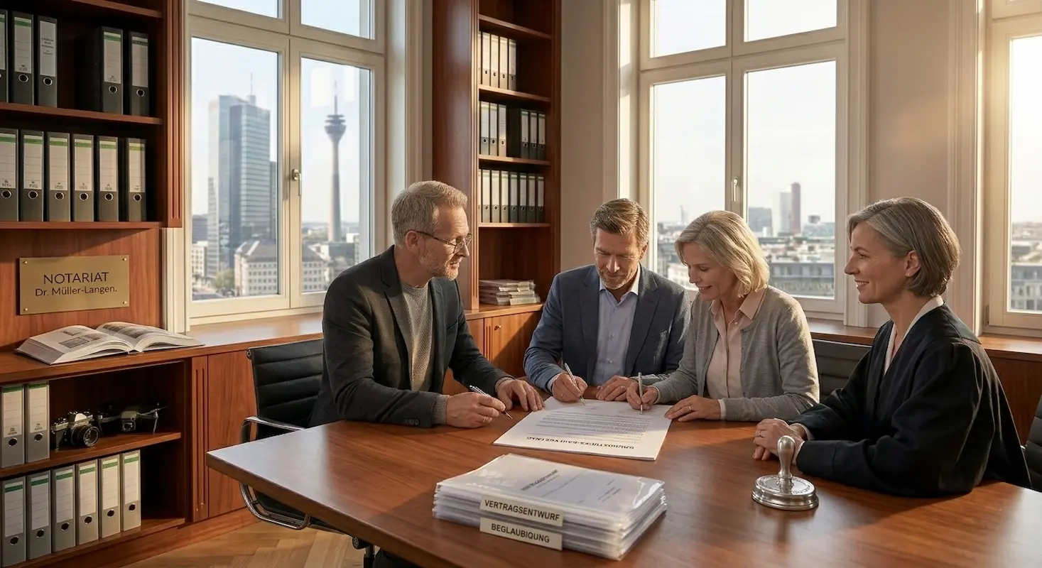 Notartermin zur Beurkundung eines Immobilienkaufvertrags